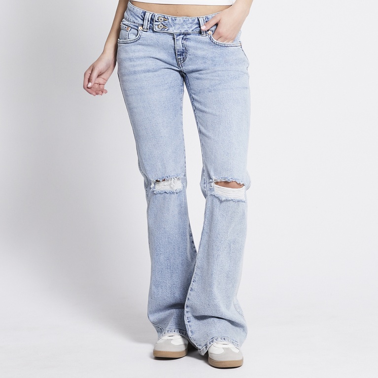 Low waist bootcut jeans "Paris Core" Light heavy worn